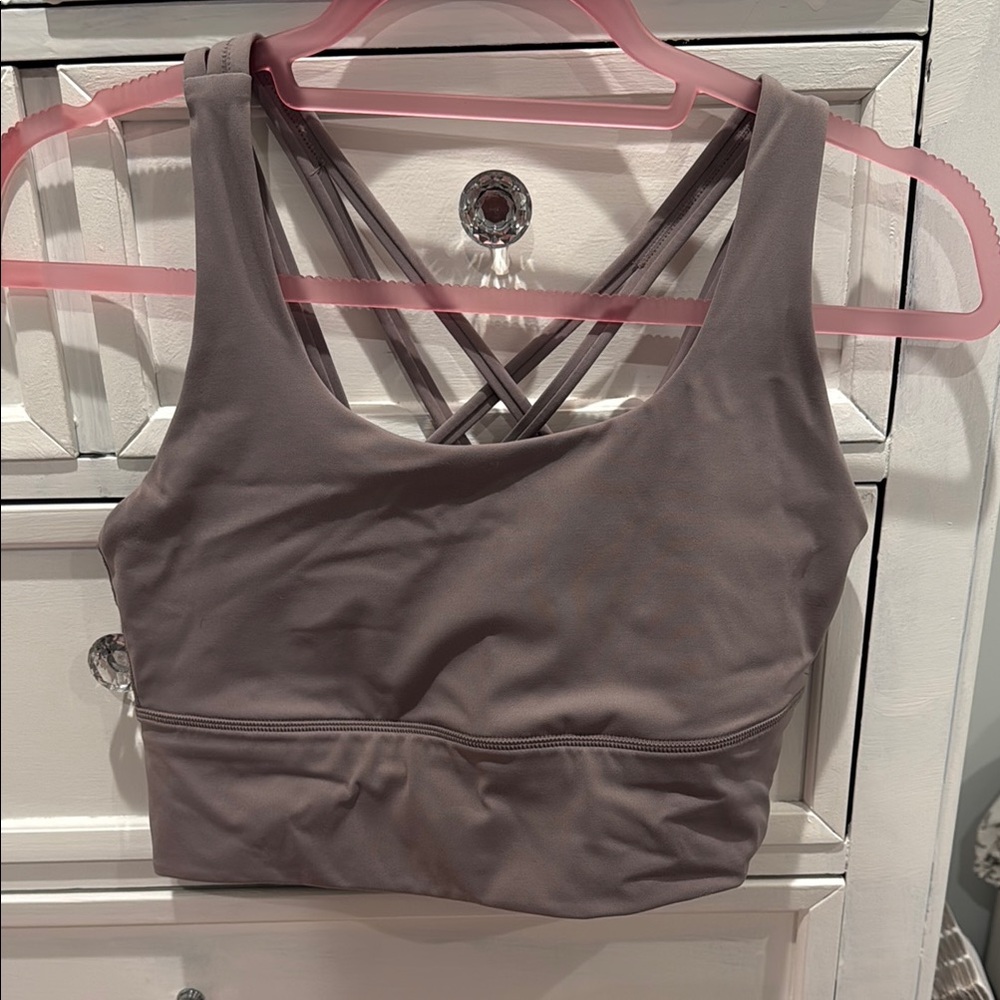 CRZ YOGA Mauve Grey Strappy Sports Bra